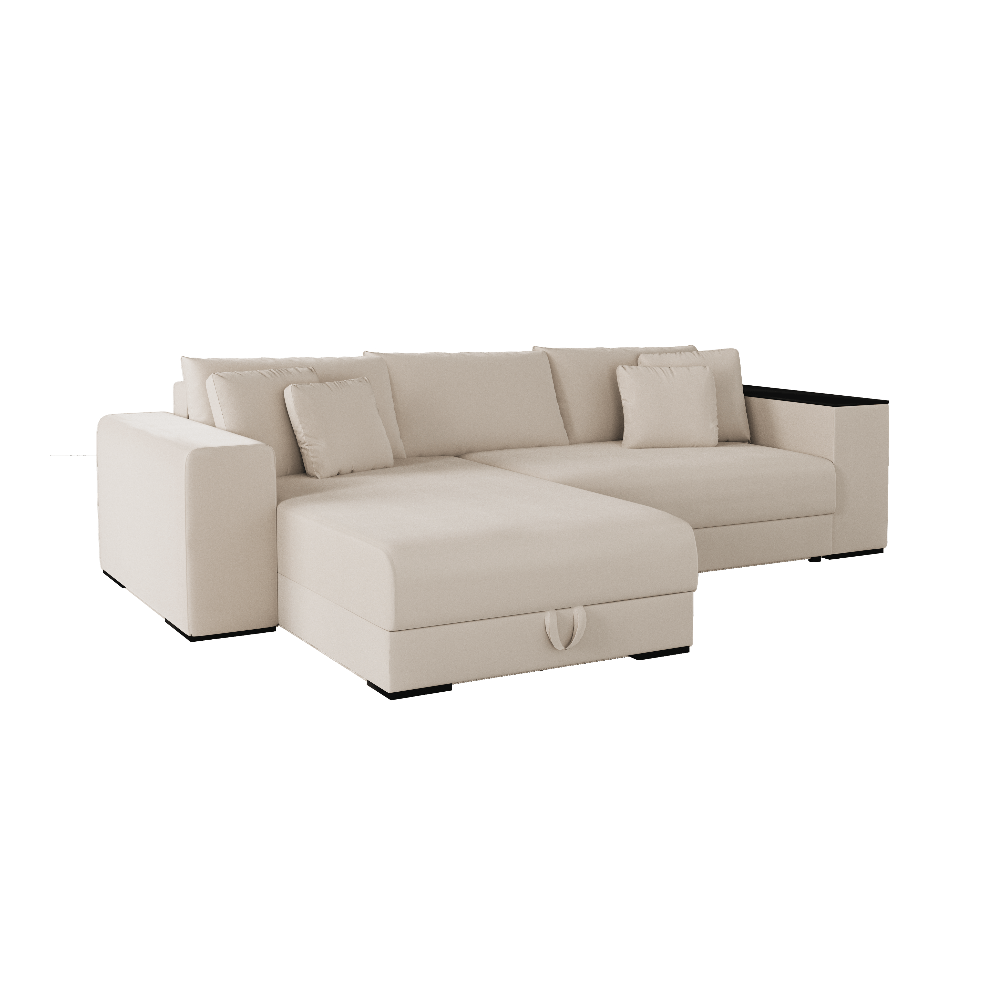 Schlafsofa Divan (wendbar) - Samt, Sand 2