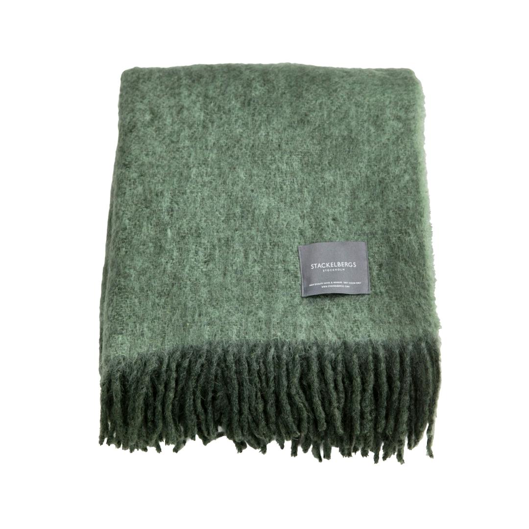Mohair-Decke 150x140cm - Hellgrün (Moss & green melange)